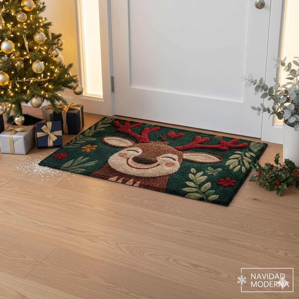 Felpudo Navideño Moderno Y Acogedor