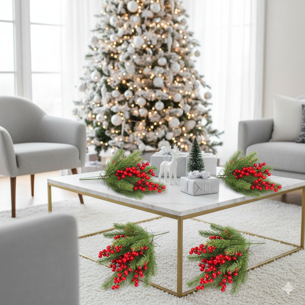 10u de Rama Artificial de Pino para Decoración Navideña