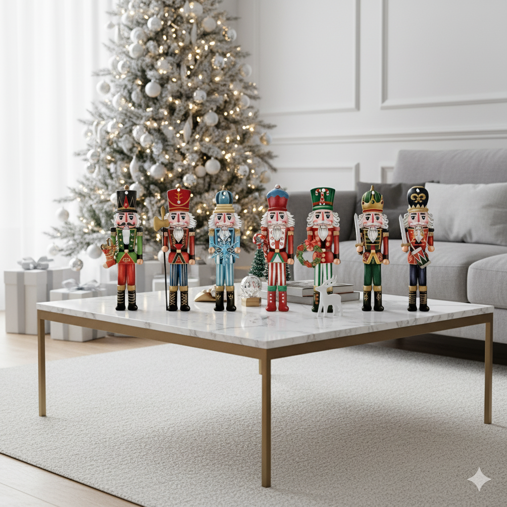 12 Colgantes de Soldados Cascanueces Navideños para Árbol de Navidad