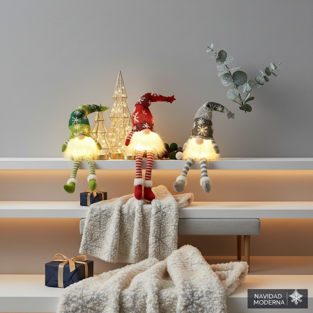 Gnomo Navideño Con Luz Para Decoración