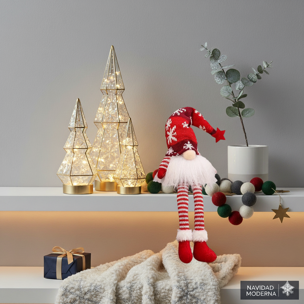 Gnomo Navideño Con Luz Para Decoración